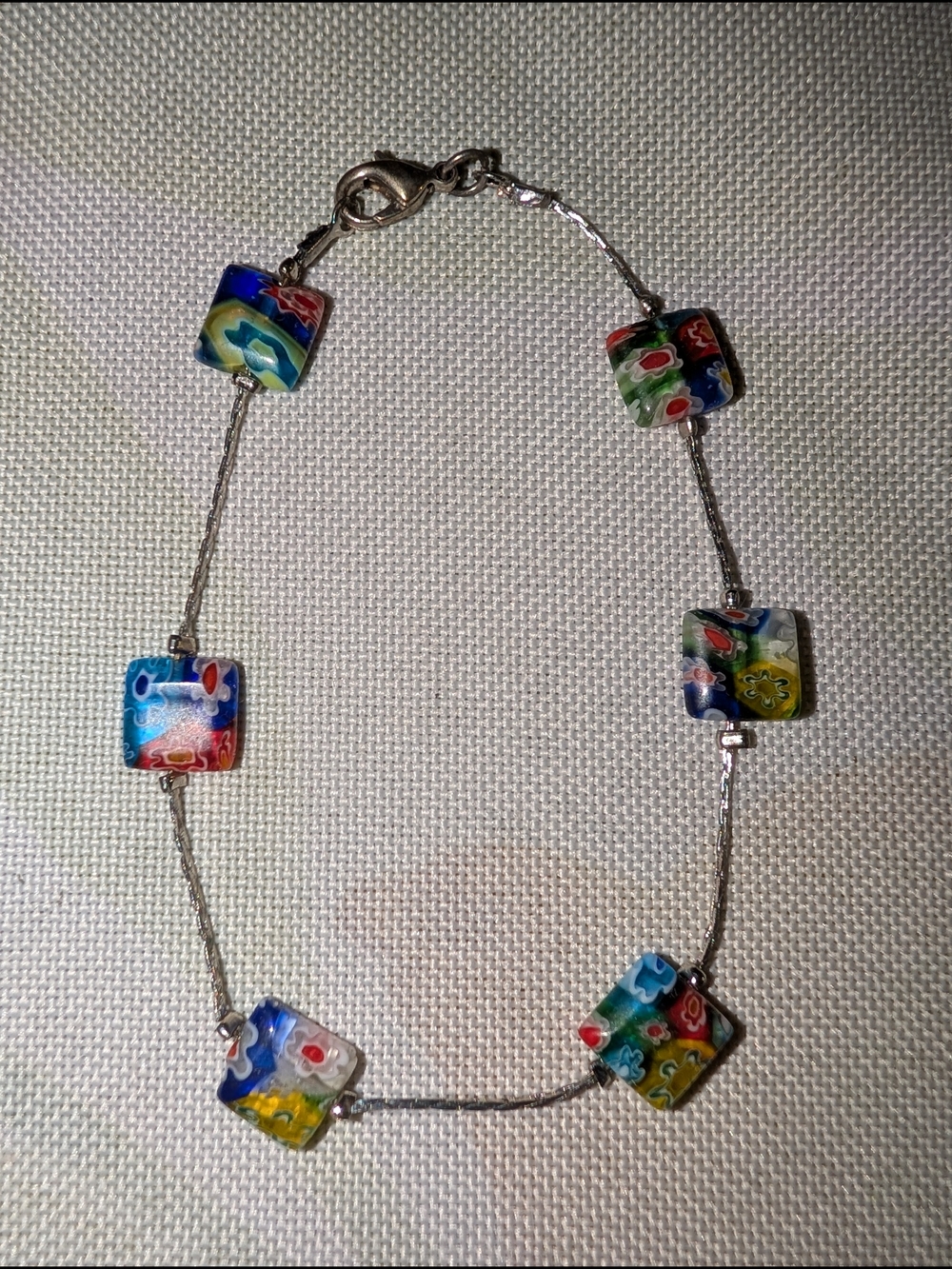 Hand-made Bracelet with Multicolor Glass Beads